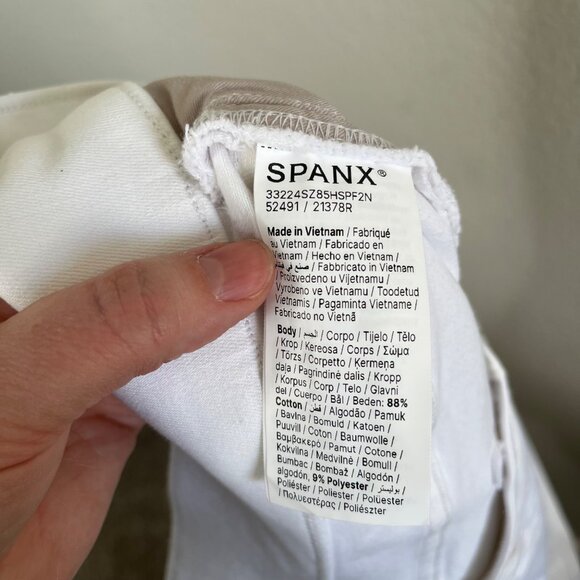 Spanx Womens Plus size White Denim Slimming High Waisted  Jean Shorts 3X - Picture 8 of 9